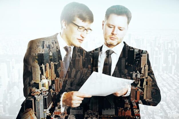 A split image showing a person reviewing energy bills on one side and a government building (representing a LIHEAP office) on the other, illustrating the application process.