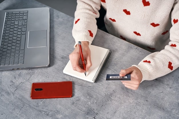 A person carefully reviewing a credit card statement, highlighting suspicious transactions with a pen.