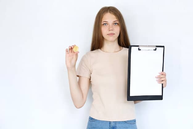 A person confidently holding a document labeled 