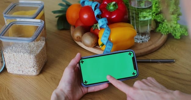 A person's hands holding a smartphone displaying a comparison of prices for the same grocery items from different stores. The screen highlights potential savings and budgeting tools.