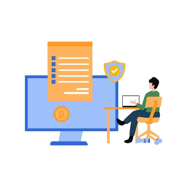 A person sitting at a desk, reviewing a data privacy rights checklist with icons representing access, rectification, erasure, and objection rights.