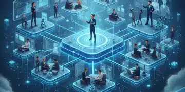Futuristic digital landscape representing the evolving gig economy and high-paying freelance roles.